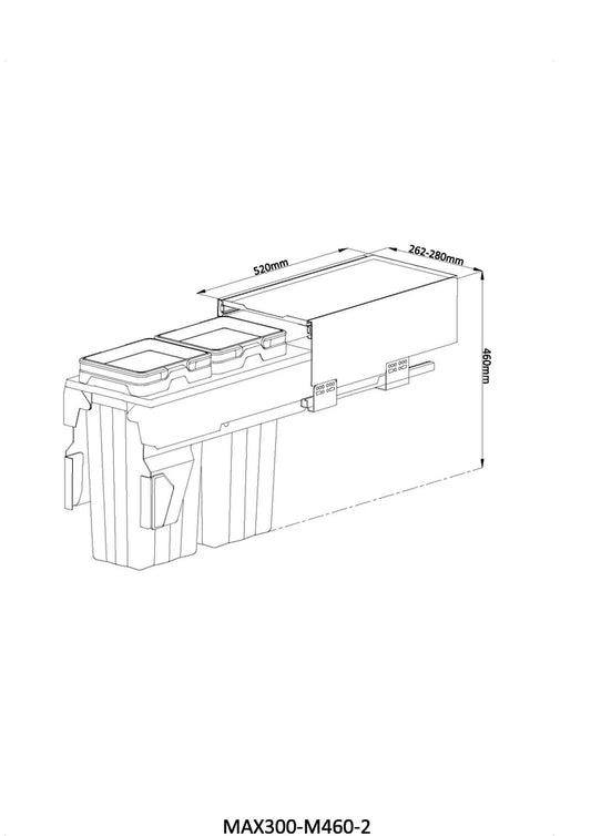 MAXI Bin MAX300-M460-2 (2x13L)