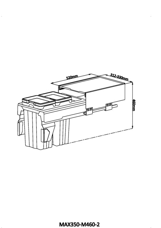 MAXI Bins MAX350-M460-2 (2x13L)