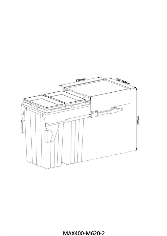MAXI Bin MAX400-M620-2 (2x31L)