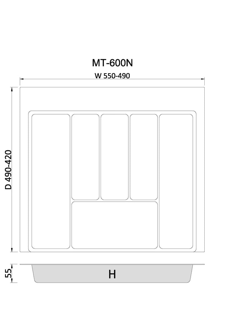 Tramezzo Cutlery Trays - MT-600G (Grey-White)
