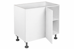Kitchen Buddy 1000mm Blind Corner Base Cabinet, Right Hand Door, Door Open, White