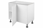 Kitchen Buddy 1050mm Blind Corner Base Cabinet, Left Hand Door, Door Open, White