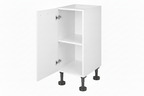 Kitchen Buddy 300mm, 400mm, 1 Door Base Cabinet, Door Open White