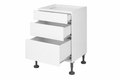 Kitchen Buddy 400mm Kitchen Drawers, 3 drawers are open in colour White