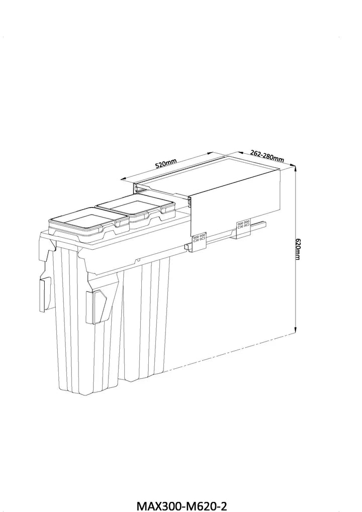 MAXI Bin MAX300-M620-2 (2x16L)