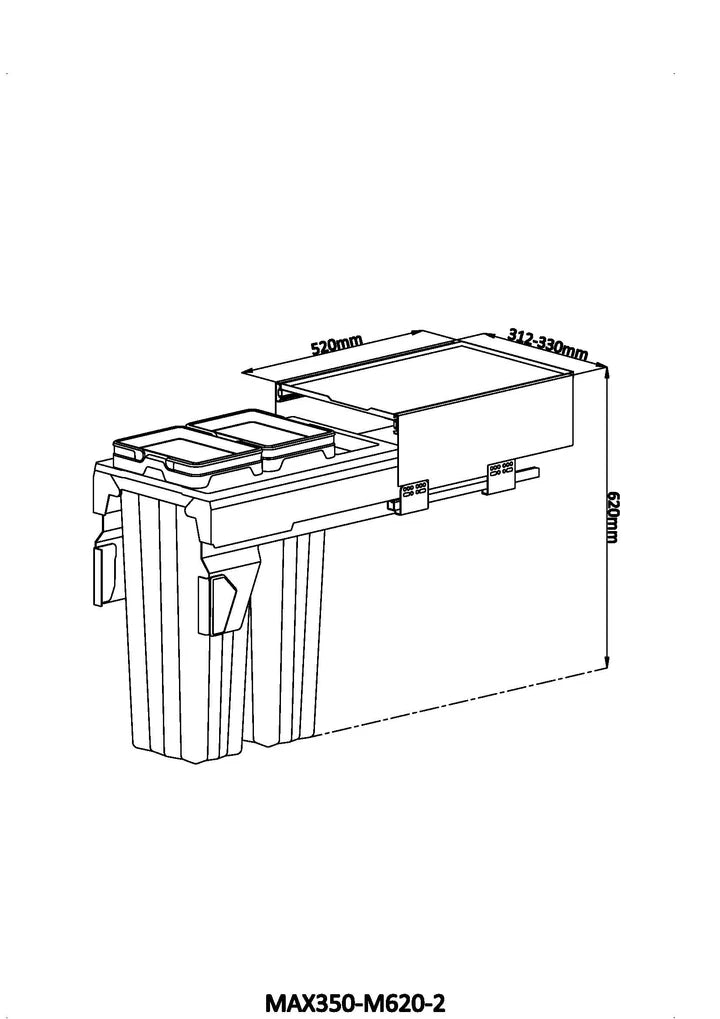 MAXI Bins MAX350-M620-2 (2x16L)