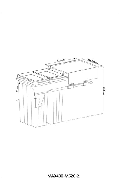 MAXI Bin MAX400-M620-2 (2x31L)