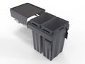 MAXI Bins MAX350-M620-2 integrated rubbish bin to fit a 350mm wide cabinet. Colour is Anthracite Gray