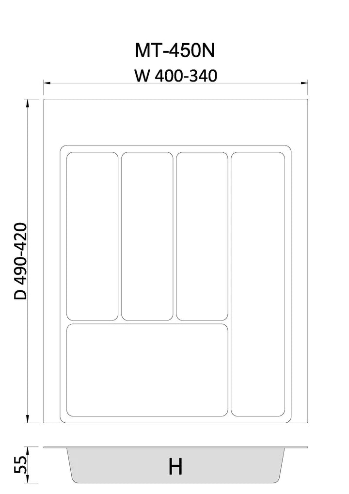 Tramezzo Cutlery Tray - MT-450G (Grey-White)