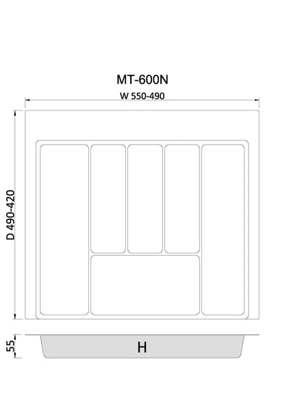 Tramezzo Cutlery Trays - MT-600G (Grey-White)
