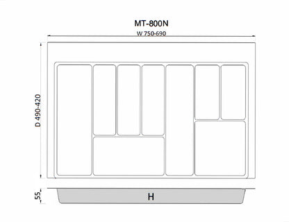Tramezzo Cutlery Trays - MT-800G (Grey-White)