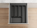 Tramezzo Cutlery Tray, Dimensions Drawing, Fits 450 cabinet width, Colours are White or Gray