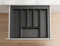 Tramezzo Cutlery Tray, Fits Kitchen Cabinet Drawer in a 600mm cabinet width, Colour Gray